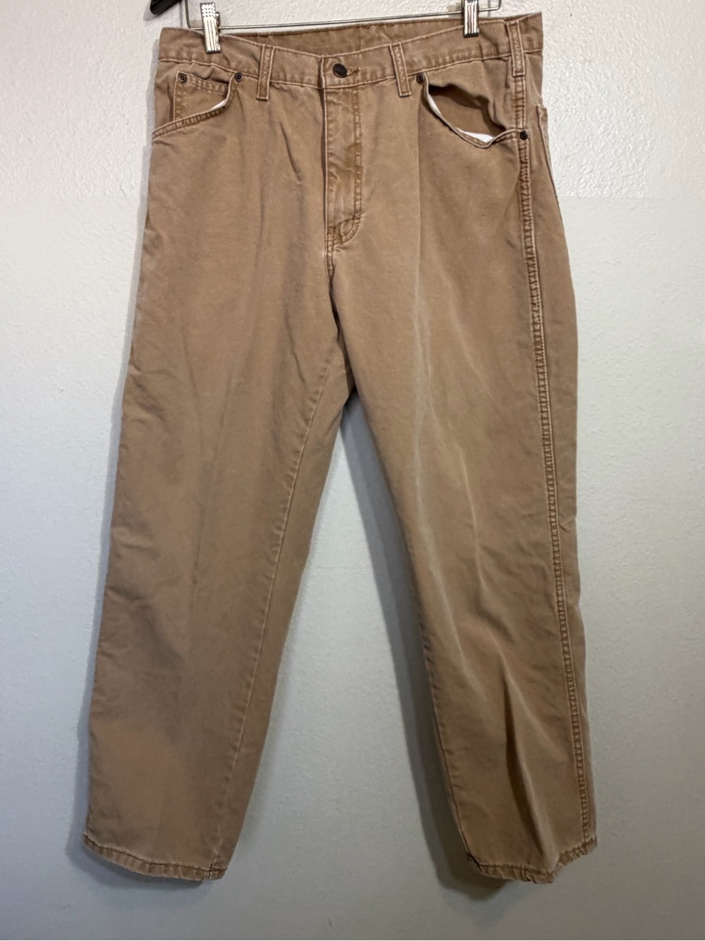 Genuine Dickies Relaxed Fit Carpenter Pants Brown Canvas 36x30 Workwear
